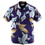 Magnum PI Hawaiian Shirt - Calla Lily Purple Linen Shirt