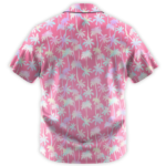 Adam Sandler Day Outfit - Pink Palm Trees Linen Hawaiian Shirt Back