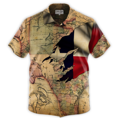 Custom name Hawaiian shirt - Texas Flag Hawaiian Shirt - Map Pride