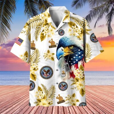 Unique Proudly Served US Veterans Hawaii Shirt GS2350 - Navy