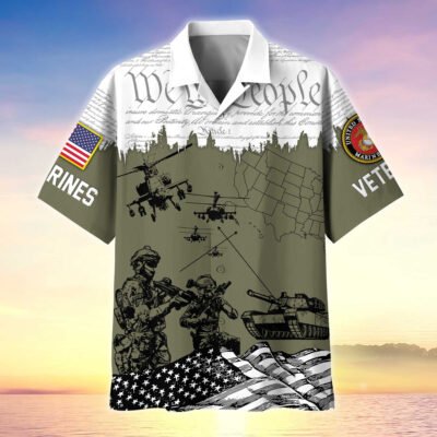 Proudly Served US Veterans Hawaiian Shirt GS3437 - Marine2