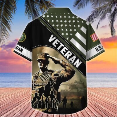 US Veterans Hawaiian Shirt GS3252 - Navy