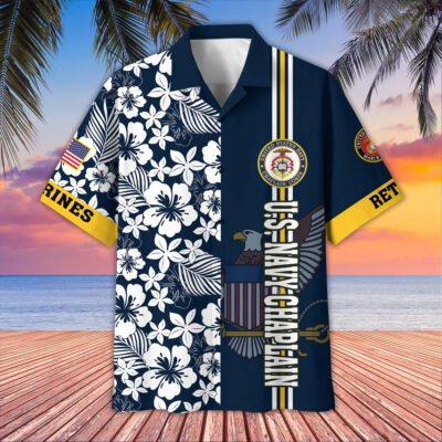 US Navy Chaplain Retired Hawaiian Shirt GS2407