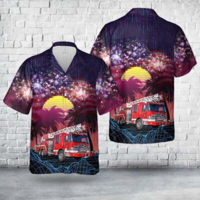 4Th Of July Hawaiian Shirts, Douglasville Georgia Douglas County Fire Department 4Th Of July Hawaiian Shirt, Hawaiian Firefighter Shirts