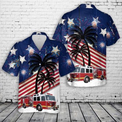 4Th Of July Hawaiian Shirts, 4Th Of July Baltimore City Fire Department Hawaiian Shirt