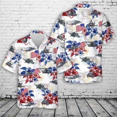 4Th Of July Hawaiian Shirts, Sikorsky Mh-53 Pave Low 4Th Of July Hawaiian Shirt, Military Aloha Shirts