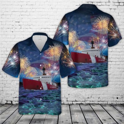 4Th Of July Hawaiian Shirts, United States Coast Guard Uscgc Polar Sea (Wagb-11) 4Th Of July Hawaiian Shirt, Military Aloha Shirts