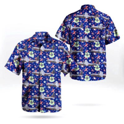Air Force Hawaiian Shirt, California Air National Guard 146th Airlift Wing Lockheed Martin C-130J-30 Hercules Hawaiian Shirt, Airplane Hawaiian Shirt