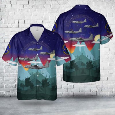 Air Force Hawaiian Shirt, Cannon Air Force Base, New Mexico, US Air Force 17th SOS, 27th SOW, 15-5888, AC-130J Ghost Rider Hawaiian Shirt