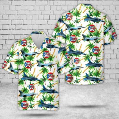 Air Force Hawaiian Shirt, F-16 198th FS Bucaneros Puerto Rico Air National Guard Hawaiian Shirt, Airplane Hawaiian Shirt, Military Aloha Shirts