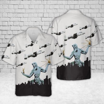 Air Force Hawaiian Shirt, Fairchild Republic A-10 Thunderbolt II Michigan Air National Guard Hawaiian Shirt, Airplane Hawaiian Shirt