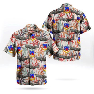Air Force Hawaiian Shirt, Georgia Air National Guard Lockheed C-130H Hercules (L-382) Hawaiian Shirt, Airplane Hawaiian Shirt, Military Aloha Shirts