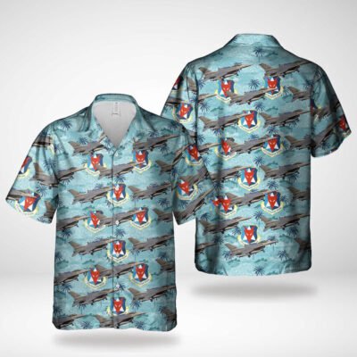 Air Force Hawaiian Shirt, New Jersey Air National Guard, 177th Fighter Wing F-16C Fighting Falcons Hawaiian Shirt, Airplane Hawaiian Shirt