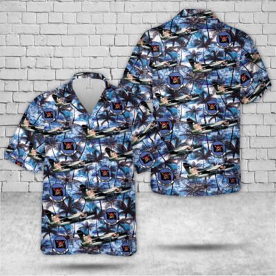 Air Force Hawaiian Shirt, Puerto Rico Air National Guard A-7D Corsair II 198th Airlift Squadron Hawaiian Shirt, Airplane Hawaiian Shirt