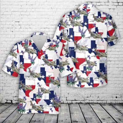 Air Force Hawaiian Shirt, Texas Air National Guard 147th FIG Reconnaissance Wing McDonnell Douglas RF-101J 'Voodoo' Hawaiian Shirt