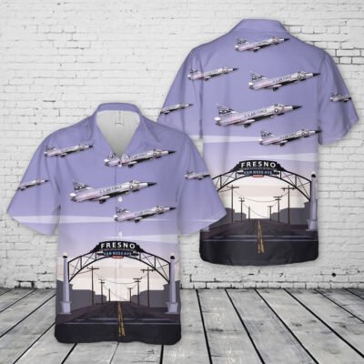 Air Force Hawaiian Shirt, USAF Convair F-102A Delta Dagger 196th Fighter Squadron California Air National Guard Hawaiian Shirt