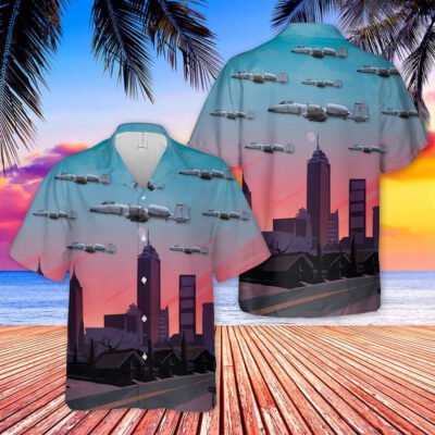 Air Force Hawaiian Shirt, USAF Indiana Air National Guard 122nd Fighter Wing Fairchild Republic A-10 Thunderbolt II Hawaiian Shirt