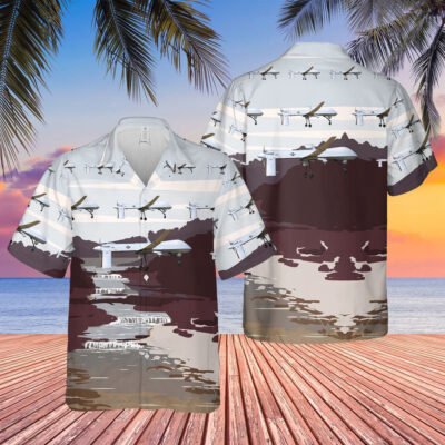 Air Force Hawaiian Shirt, USAF Ohio Air National Guard 162d Fighter Squadron MQ-1 Predator Hawaiian Shirt, Airplane Hawaiian Shirt