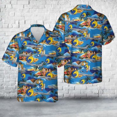 Air Force Hawaiian Shirt, US Air Force 133rd Air Refueling Squadron Boeing KC-46A Pegasus (17-46029) Hawaiian Shirt, Airplane Hawaiian Shirt