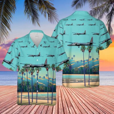 Air Force Hawaiian Shirt, US Air Force 1st Reconnaissance Squadron Lockheed U-2S Hawaiian Shirt, Airplane Hawaiian Shirt, Military Aloha Shirts