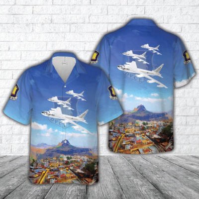 Air Force Hawaiian Shirt, US Air Force 22nd Bomb Wing â€œCity of Riversideâ€ March AFB 1964 RB-52B Hawaiian Shirt, Airplane Hawaiian Shirt
