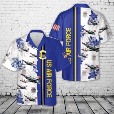 Air Force Hawaiian Shirt, US Air Force 305th Rescue Squadron Boeing KC-97G-26-BO Stratofreighter Hawaiian Shirt, Airplane Hawaiian Shirt