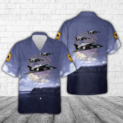 Air Force Hawaiian Shirt, US Air Force 8th Fighter Squadron F-117 Nighthawk Hawaiian Shirt, Airplane Hawaiian Shirt, Military Aloha Shirts