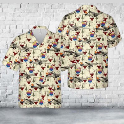 Air Force Hawaiian Shirt, US Air Force Arizona Air National Guard 161st Air Refueling Wing KC-135R Stratotanker Christmas Hawaiian Shirt
