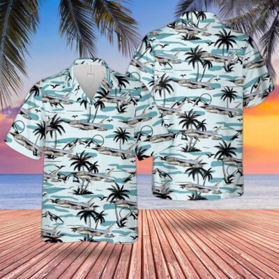 Air Force Hawaiian Shirt, US Air Force B-58A Hustler (AF Serial No. 59-2458) the Cowtown Hustler Hawaiian Shirt, Airplane Hawaiian Shirt