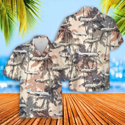 Air Force Hawaiian Shirt, US Air Force Boeing T-43 Gator Hawaiian Shirt, Airplane Hawaiian Shirt, Military Aloha Shirts