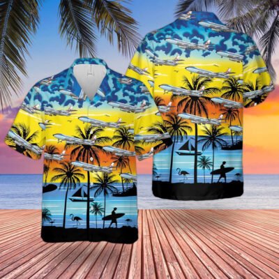 Air Force Hawaiian Shirt, US Air Force Boeing VC-137B Hawaiian Shirt, Airplane Hawaiian Shirt, Military Aloha Shirts
