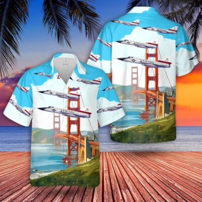 Air Force Hawaiian Shirt, US Air Force California Air National Guard 194th FIS F-106 Delta Dart Hawaiian Shirt, Airplane Hawaiian Short Sleeve Shirt