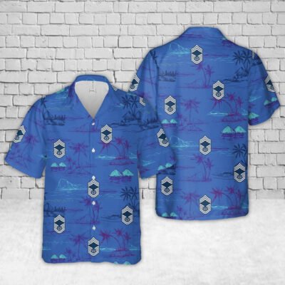 Air Force Hawaiian Shirt, US Air Force Chief Master Sergeant of the Air Force 1991-2004 insignia Hawaiian Shirt, Airplane Hawaiian Shirt