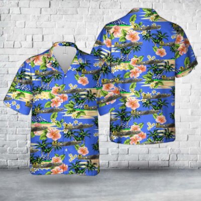 Air Force Hawaiian Shirt, US Air Force Consolidated B-24H-15-FO Liberator Hell's Belle, 781st Bomb Squadron, 465th Bomb Group Hawaiian Shirt
