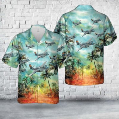 Air Force Hawaiian Shirt, US Air Force Douglas A-26С-15 Invader In WWII Hawaiian Shirt, Airplane Hawaiian Shirt, Military Aloha Shirts
