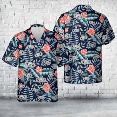 Air Force Hawaiian Shirt, US Air Force Force Protection Badge Hawaiian Shirt, Airplane Hawaiian Shirt, Military Aloha Short Sleeve Shirt