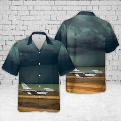 Air Force Hawaiian Shirt, US Air Force General Dynamics (Fokker) F-16A Fighting Falcon (401) Hawaiian Shirt, Airplane Hawaiian Short Sleeve Shirt