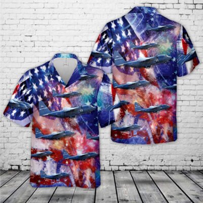 Air Force Hawaiian Shirt, US Air Force Kentucky Air National Guard C-130H Hercules, 4th Of July Hawaiian Shirt, Airplane Hawaiian Shirt