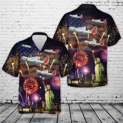 Air Force Hawaiian Shirt, US Air Force LC-130 Hercules Skibird , 4th Of July Hawaiian Shirt, Airplane Hawaiian Shirt, Military Aloha Shirts