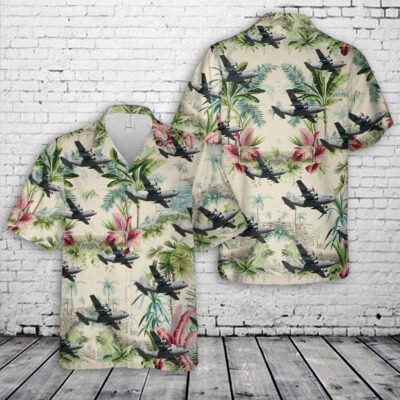 Air Force Hawaiian Shirt, US Air Force Lockheed C-130H Hercules # 88-4401 Hawaiian Shirt, Airplane Hawaiian Shirt, Military Aloha Shirts