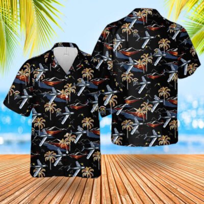Air Force Hawaiian Shirt, US Air Force MIG-15 Hawaiian Shirt, Airplane Hawaiian Shirt, Military Aloha Shirts