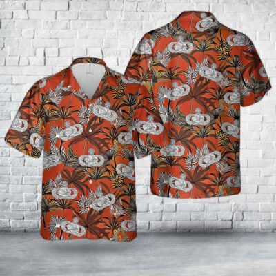 Air Force Hawaiian Shirt, US Air Force Master Communications and Information Badge Hawaiian Shirt, Airplane Hawaiian Shirt, Military Aloha Shirts