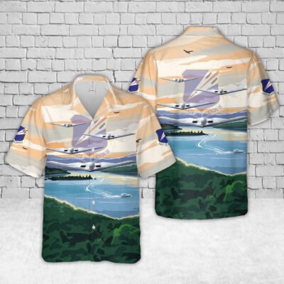 Air Force Hawaiian Shirt, US Air Force Missouri Air National Guard 131st Bomb Wing B-2 Spirit Hawaiian Shirt, Airplane Hawaiian Shirt