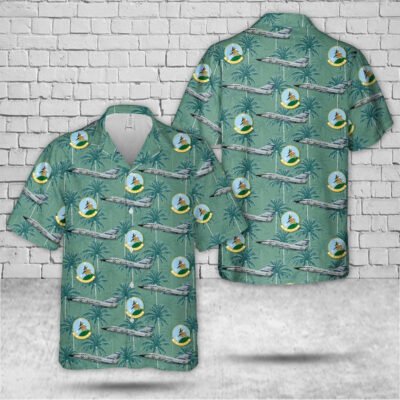 Air Force Hawaiian Shirt, US Air Force Montana Air National Guard, 120th Airlift Wing, 186th Airlift Squadron, F-106B Delta Dart Hawaiian Shirt