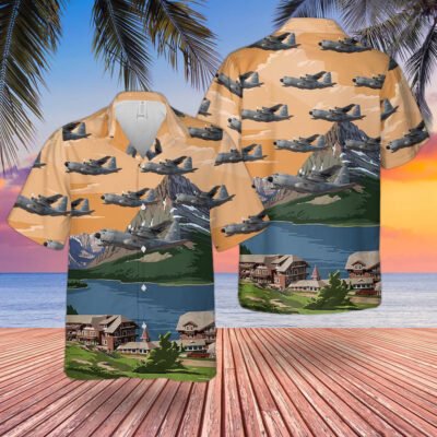 Air Force Hawaiian Shirt, US Air Force Montana Air National Guard Lockheed C-130H Hercules Hawaiian Shirt, Airplane Hawaiian Shirt
