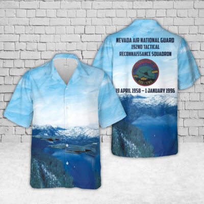Air Force Hawaiian Shirt, US Air Force Nevada Air National Guard 192nd Tactical Reconnaissance Squadron, McDonnell RF-4C Phantom II Hawaiian Shirt