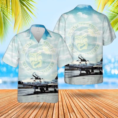 Air Force Hawaiian Shirt, US Air Force North American F-100C Super Sabre Of 461st Flight Test Squadron Hawaiian Shirt, Airplane Hawaiian Shirt