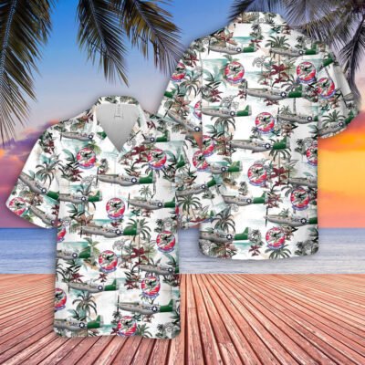 Air Force Hawaiian Shirt, US Air Force North American P-51 Mustang 457th Fighter Squadron Hawaiian Shirt, Airplane Hawaiian Shirt