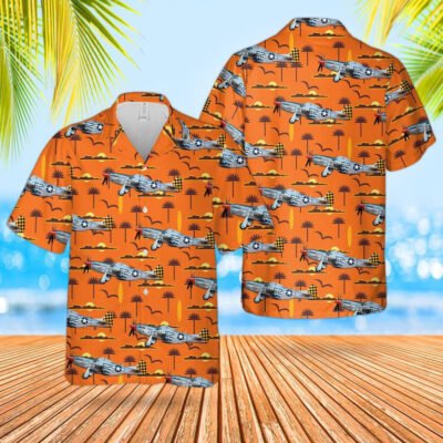 Air Force Hawaiian Shirt, US Air Force North American P-51 Mustang Of World War 2 Hawaiian Shirt, Airplane Hawaiian Shirt, Military Aloha Shirts
