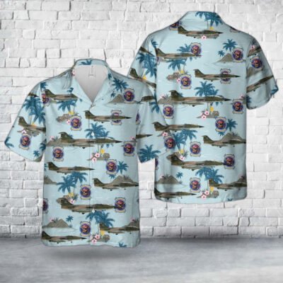 Air Force Hawaiian Shirt, US Air Force Puerto Rico Air National Guard F-104D Starfighter 198th Tactical Fighter Squadron Hawaiian Shirt